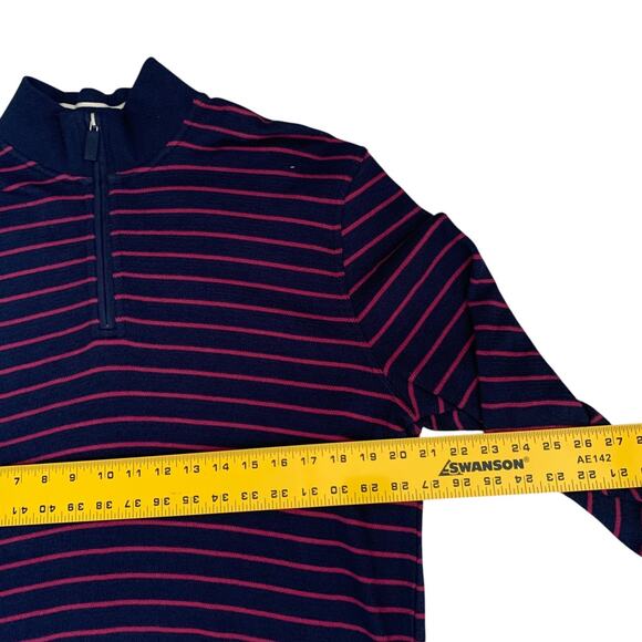 Jos. A. Bank 1905 Mens Sz L 1/4 Zip Comfort Stretch Tailored Fit Striped Sweater - Picture 3 of 14